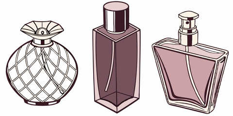 set of perfume bottles
