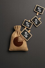 Financial Growth Percentage Increase Investment Savings Money Bag Chart Business Finance Economy Percentage Rate Profit Return on Investment Interest Rate Banking Wealth Management tax debt risk bond 