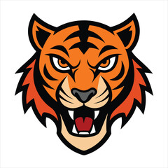 Angry tiger head vector illustration 