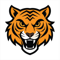Angry tiger head vector illustration 