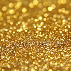 Shimmering gold glitter background with bokeh effect creating a luxurious and festive atmosphere perfect for celebration design and elegant decoration projects.