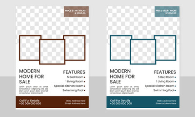Professional corporate set of real estate flyer design template