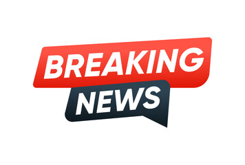 Breaking News Banner Label Vector Design