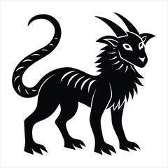 Minimal chimera creature silhouette vector illustration