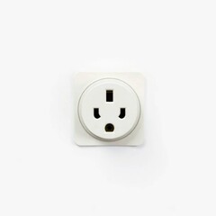 White Electrical Outlet: Minimalist Wall Socket Design