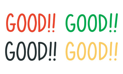 Good Word Text Vector Graphic, typography