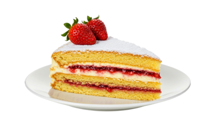 Delicious Strawberry Layer Cake Slice transparent png