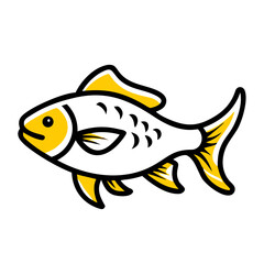 Creative Carp Fish Icon Vector Illustration