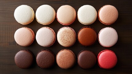 Top view of traditional Japanese mochi on a dark table background in a flat lay style