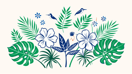 Floral vector illustration showcases a lily with a seamless pattern on a white background, embodying spring beauty