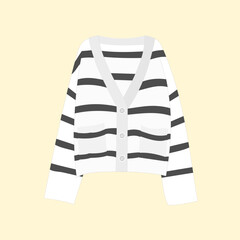 Two tone black and white three-quarter sleeve long t-shirt vector illustration template on yellow background.