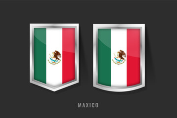 Vector Illustration of Mexico Label Logo. Mexico Badge Sign Mexico With Flag, Mexico Product Label Banners Template.