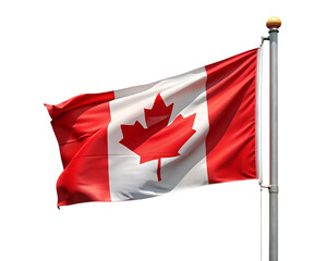 canadian flag waving in wind