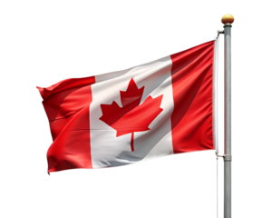 canadian flag waving in wind