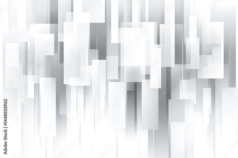 Poster abstract composition with layered translucent rectangles creating a sense of depth and motion