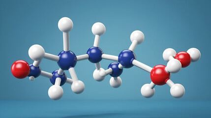 Obraz premium tetrahydrofuran molecular structure, 3d model molecule, oxolane, structural chemical formula view from a microscope