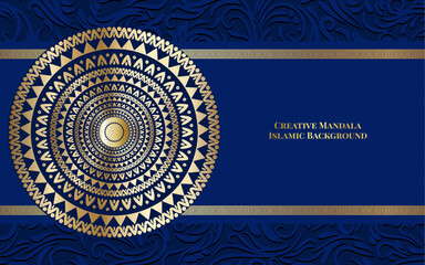 Islamic background concept with creative mandala circle vector design