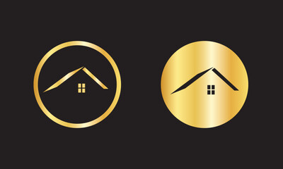 Luxury Golden Real Estate Logo Design – Premium House Icon