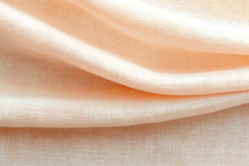 Peach and Beige Draped Linen Fabric Texture