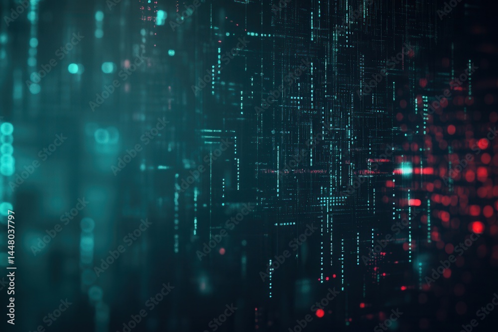 Poster abstract digital background with glowing lines and particles creating a futuristic atmosphere