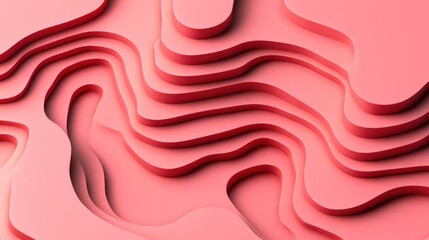 Fototapeta premium Abstract pink layered topography design.