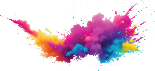 Vibrant Watercolor Splash and Brush Strokes, Imbuing the Canvas with Colorful and Bold Stains, Splashes, and Streaks, All Set Against a Clean White Background for a Contemporary and Artistic Flair.
