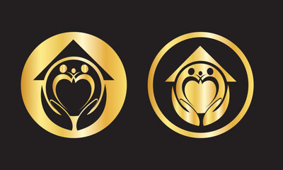 Luxury Golden Real Estate Logo Design – Premium House Icon