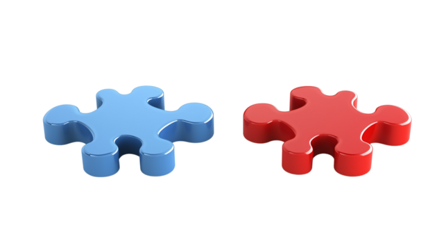 The puzzle piece almost fits in the wrong data field, on a transparent backgrounds - Powered by Adobe