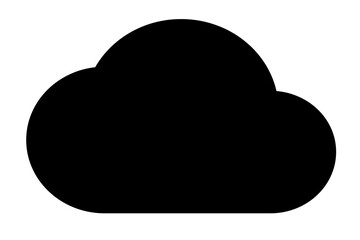 Dark Silhouette Cloud Icon Simple, Elegant Vector Graphic for Weather, Nature, and Technology Designs