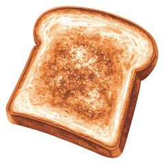 シナモントーストの水彩風イラスト　生成AI