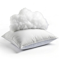 Cloud-shaped pillow on white background