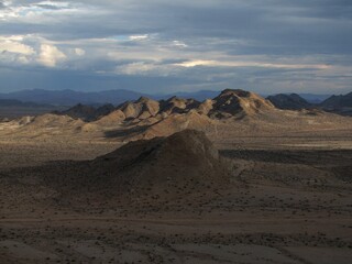Natural South african landscape with mountains and blue sky