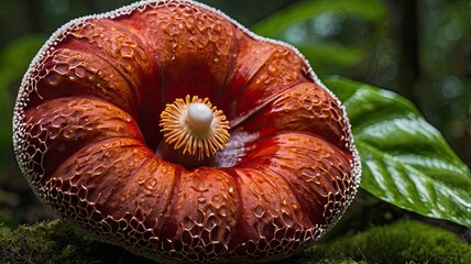 Close-up of a blooming rafflesia arnoldi flower