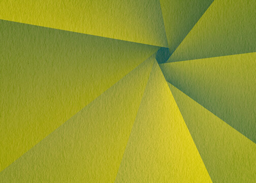 Abstract yellow green futuristic background with lines. Geometric shape natural watercolor paper frame. Line stripes.