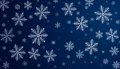 Falling snowflake seamless pattern clip art on transparent