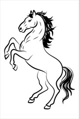 Black silhouette of horse contour