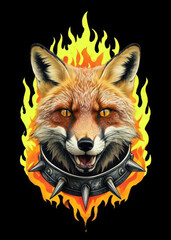 Intense Animals Portrait Surrounded by Fire V2