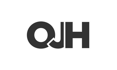 OJH logo design template with strong and modern bold text. Initial based vector logotype featuring simple and minimal typography. Trendy company identity.