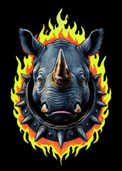 Intense Animals Portrait Surrounded by Fire V1