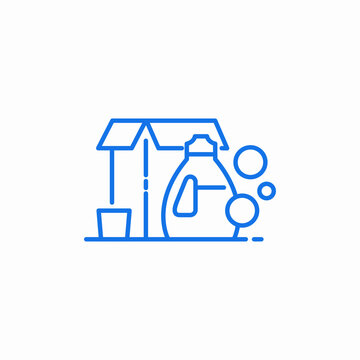 cleaning supplies delivery icon sign vector