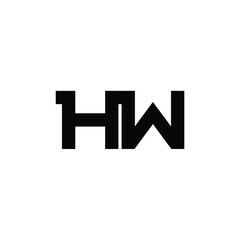 Obraz premium HW monogram logo design letter text name symbol monochrome logotype alphabet character simple logo