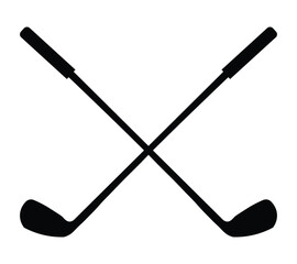 golf club flat icon. Pair of iron or wedge golf club flat vector icon. vector illustration on transparent background.