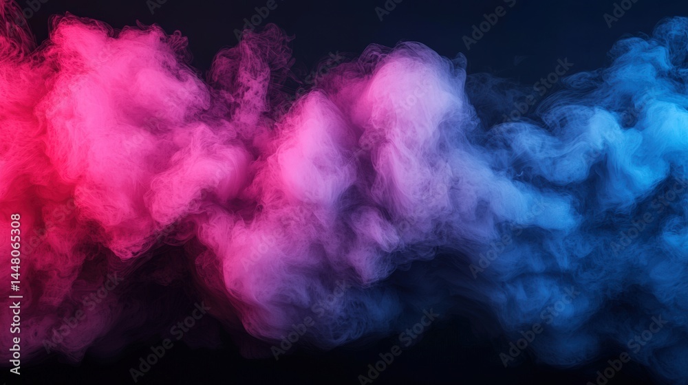 Aufkleber swirling neon blue and magenta smoke creating a colorful abstract design