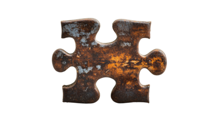 Misaligned puzzle pieces floating within conflicting data visuals, on a transparent backgrounds