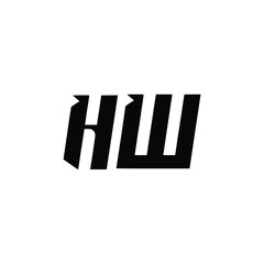 HW monogram logo design letter text name symbol monochrome logotype alphabet character simple logo