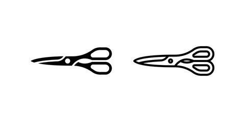 Scissors icon set. Flat illustration of vector icon on white background