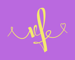 VF initial wedding monogram calligraphy vector illustration. Hand drawn lettering v and f love logo design for valentines day poster, greeting card
