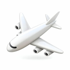 A sleek white airplane model designed for modern travel, representing efficiency and adventure in the skies. Perfect for aviation-themed projects.