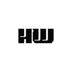 Fototapeta premium HW monogram logo design letter text name symbol monochrome logotype alphabet character simple logo
