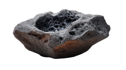 Ancient Stone Formation: A detailed image unveils a unique, weathered stone formation, sculpted by the relentless forces of nature, featuring an intriguing network of holes and textures.